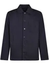 Apc A.p.c. Button-up Jacket With Structured Collar And Chest Pocket In Black