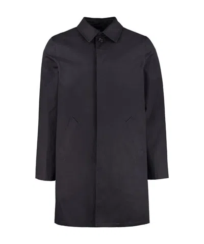 A.p.c. Button-up Long-sleeved Coat In Black