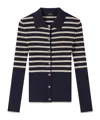 Apc Button-up Striped Cardigan In Black