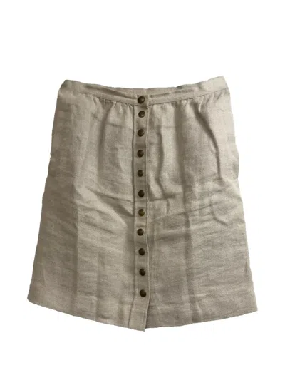 Pre-owned Apc Button-down A-line Skirt In Neutral
