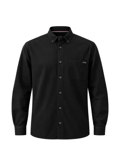 A.p.c. Button-down Pocket Shirt In Black