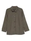Apc Buttoned Check Coat In Brown