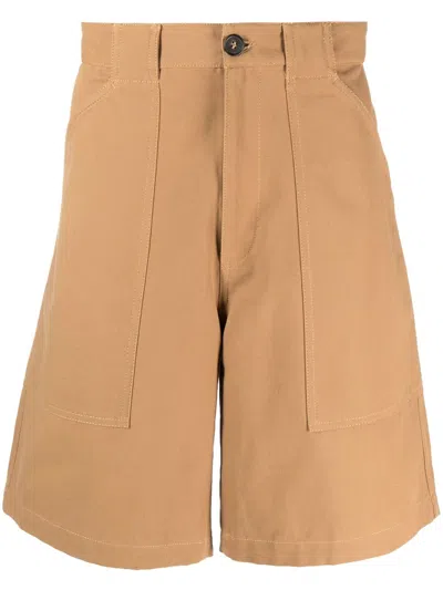 Apc Elasticated-waist Cotton Shorts In Brown