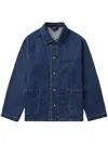 Apc Buttoned Denim Jacket In Blue