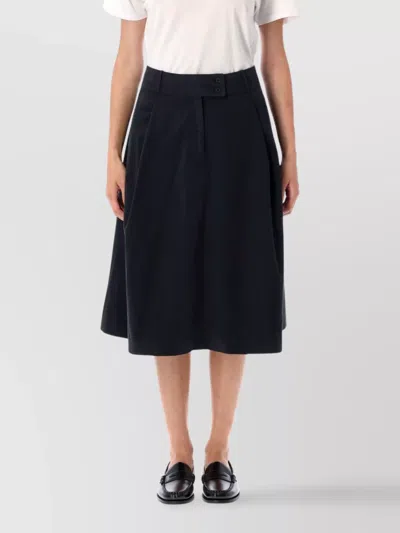 APC BUTTONED HIGH-WAISTED MIDI SKIRT POCKETS