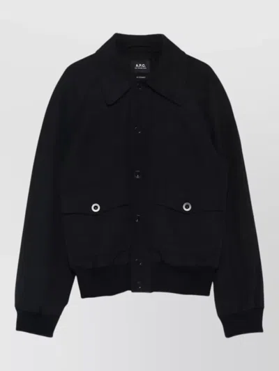 Apc A.p.c. Boutonne Jacket With Raglan Sleeves In Black