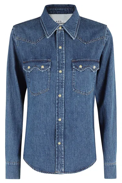 APC BUTTONED LONG-SLEEVED DENIM TOP