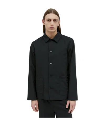 Apc A.p.c. Buttoned Long-sleeved Jacket In Black