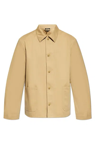 Apc A.p.c. Buttoned Oversized Shirt In Beige