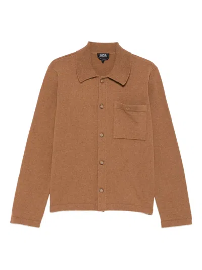 APC BUTTONED PATCH-POCKET CARDIGAN