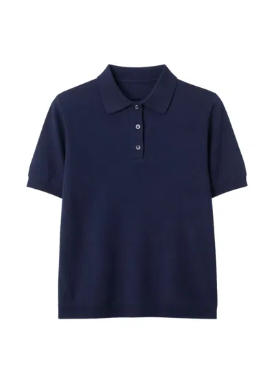 Apc Buttoned Polo T-shirt In Blue