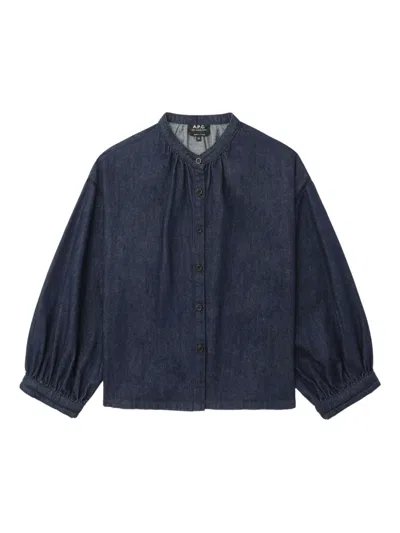 Apc Buttoned Top In Blue