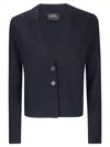 Apc A.p.c. Buttoned V-neck Cardigan In Blue