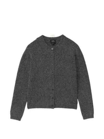 A.p.c. Button-up Cardigan In Gray
