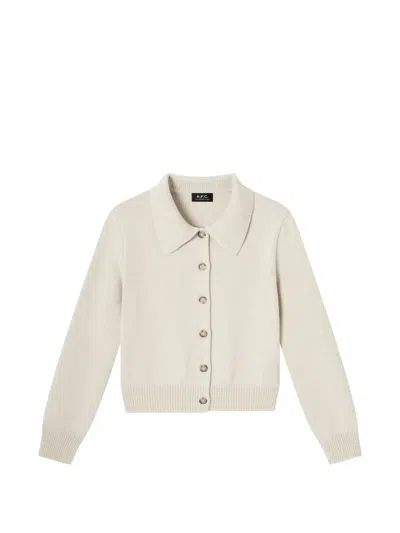 A.p.c. Button-up Collared Cardigan In Multi