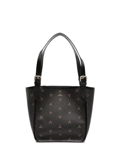 A.p.c. Cabas Poppy Small Tote Bag In Black
