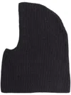 Apc Ribbed-knit Balaclava In Plc Heathered Anthracite