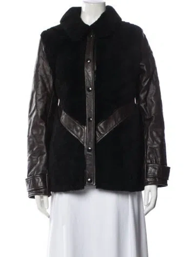 Pre-owned A.p.c. Calfskin Jacket In Black