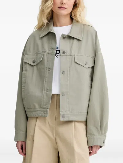 Apc Cally Button-fastening Jacket In Green