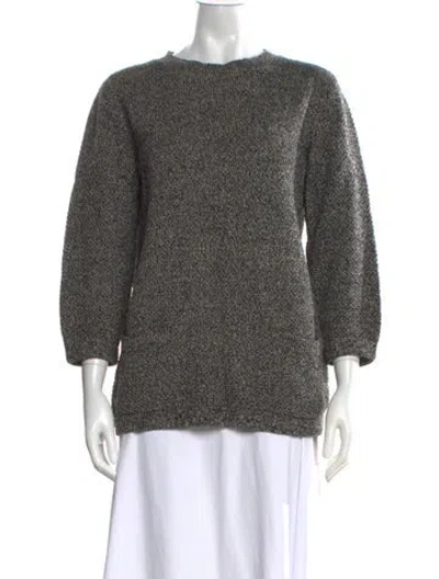 Pre-owned A.p.c. Camel Leather Tweed Pattern Sweater In Grey