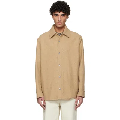 A.p.c. Camel Snap Closure Jacket In Brown