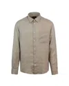 Apc Logo-embroidered Linen Shirt In Baa