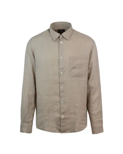Apc Logo-embroidered Linen Shirt In Baa
