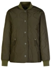 Apc A.p.c. Camila' Jacket With Press Buttons In Military Green Quilted Fabric In Black
