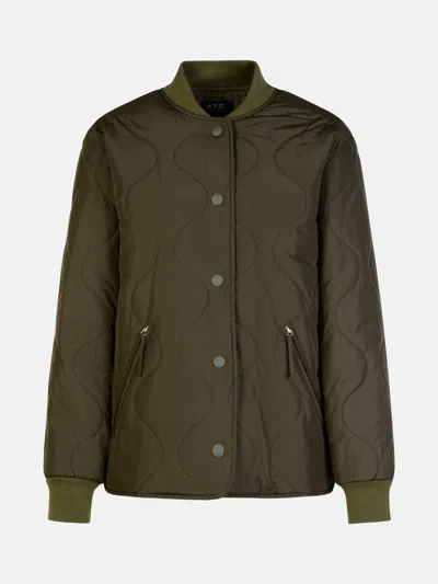 Apc 'camila' Military Green Jacket With Snap Buttons In Quilted Fabric Woman