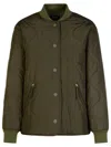 Apc A.p.c. Camila' Jacket With Press Buttons In Military Green Quilted Fabric In Green