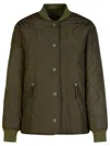 Apc A.p.c. Camila' Jacket With Press Buttons In Military Green Quilted Fabric In Verde
