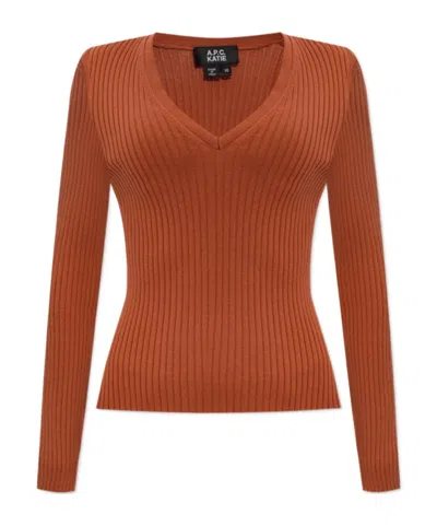 Apc Camille Chunky-ribbed Jumper In Terracotta