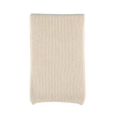 Apc A.p.c. Camille Ribbed Knitted Scarf In Nude