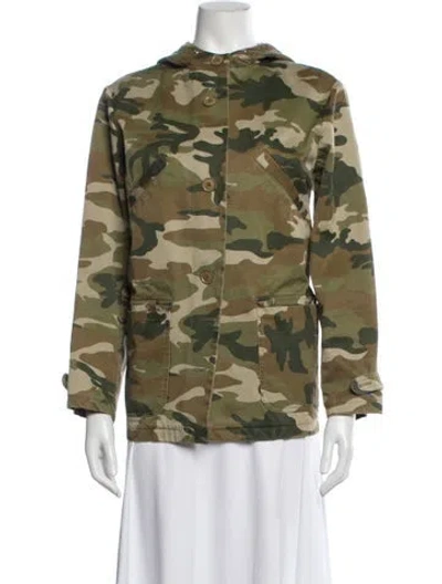 Pre-owned A.p.c. Camouflage Print Jacket In Brown/green