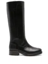 Apc A.p.c. High Leather Boots In Black