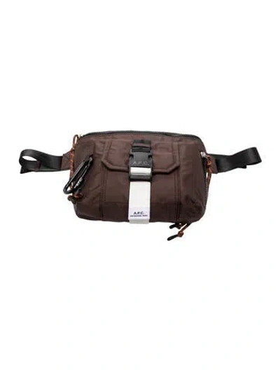 Pre-owned A.p.c. Canvas Belt Bag In Brown