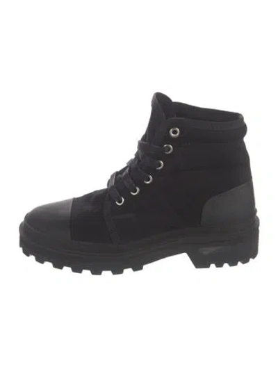 Pre-owned Apc Canvas Combat Boots In Black