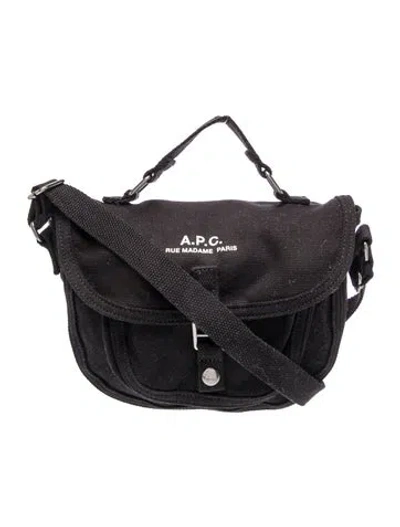 Pre-owned A.p.c. Canvas Messenger Bag In Black