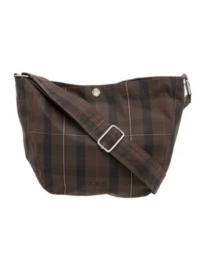Pre-owned A.p.c. Canvas Messenger Bag In Brown