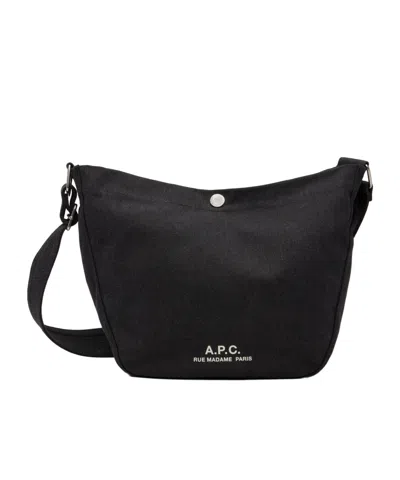 A.p.c. Canvas Shoulder Bag In Black
