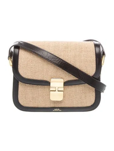 Pre-owned A.p.c. Canvas Shoulder Bag In Brown