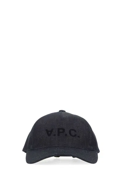 A.p.c. Cappello Denim Baseball Cap In Black
