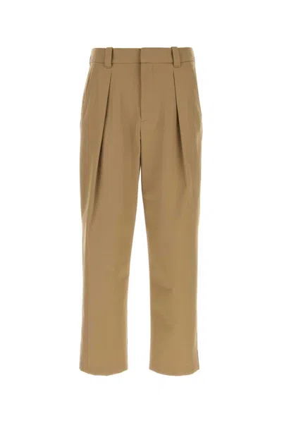 A.p.c. A. P.c. Loose-fit Pleated High-waist Cotton-blend Trousers In Brown