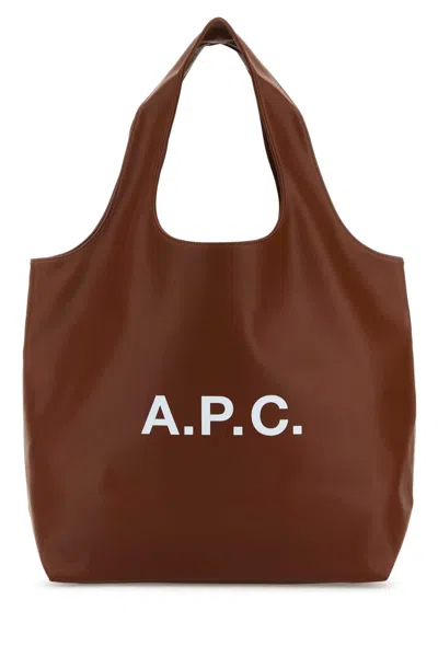 Apc A.p.c. Caramel Synthetic Leather Shopping Bag