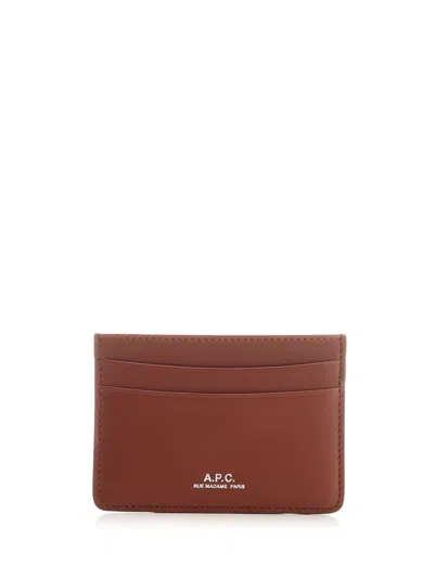 Apc Card Case Wallet In Hazelnut