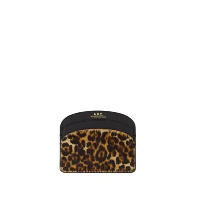Apc Card Holder - Leather - Printed In Brown