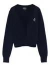 Apc A. P.c. Cardigan With Embroidered Logo In Blue