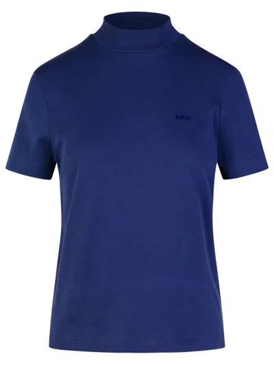 Apc A.p.c. 'caroll' Navy Cotton T-shirt In Blue