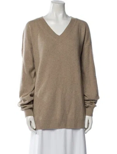 Pre-owned Apc Cashmere V-neck Sweater In Neutral