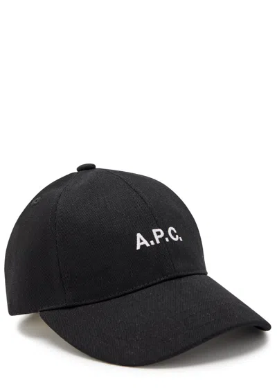 A.p.c. Casquette Charlie Logo-embroidered Canvas Cap In Black